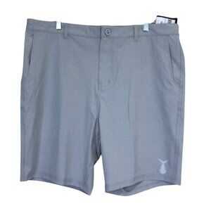 Tunaskin Fibeaus Hybrid Shorts Gray Micro-Striped Mens Size 38 NEW